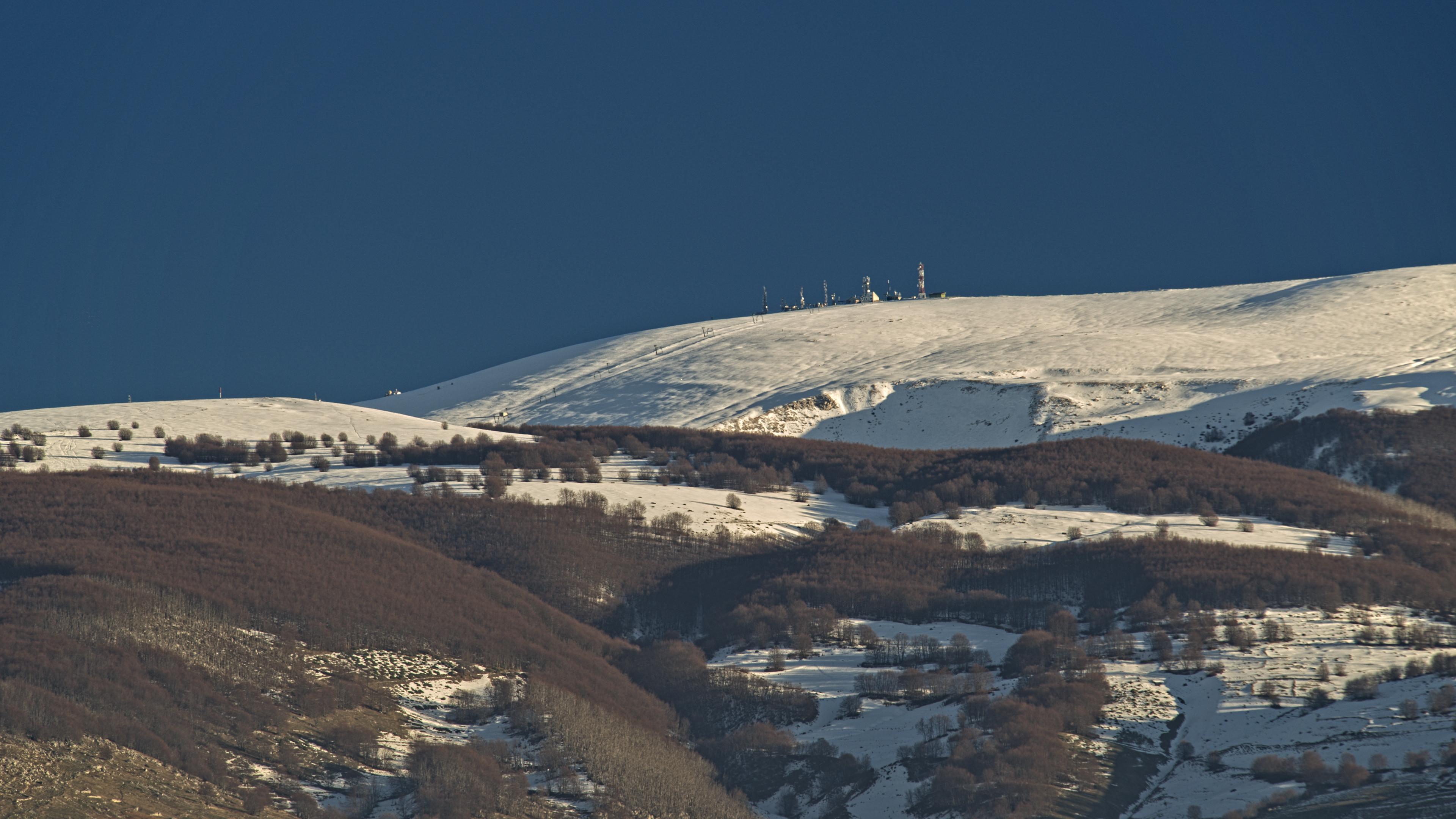 Tramonto sui campi da sci della Majelletta